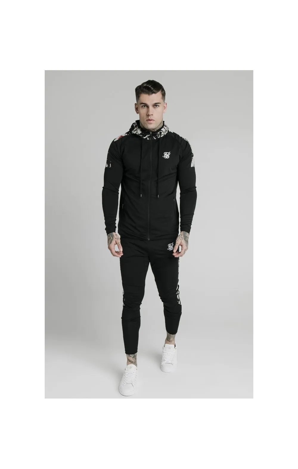 SikSilk Scope Zip Through Hoodie - Black sold by Siksilk