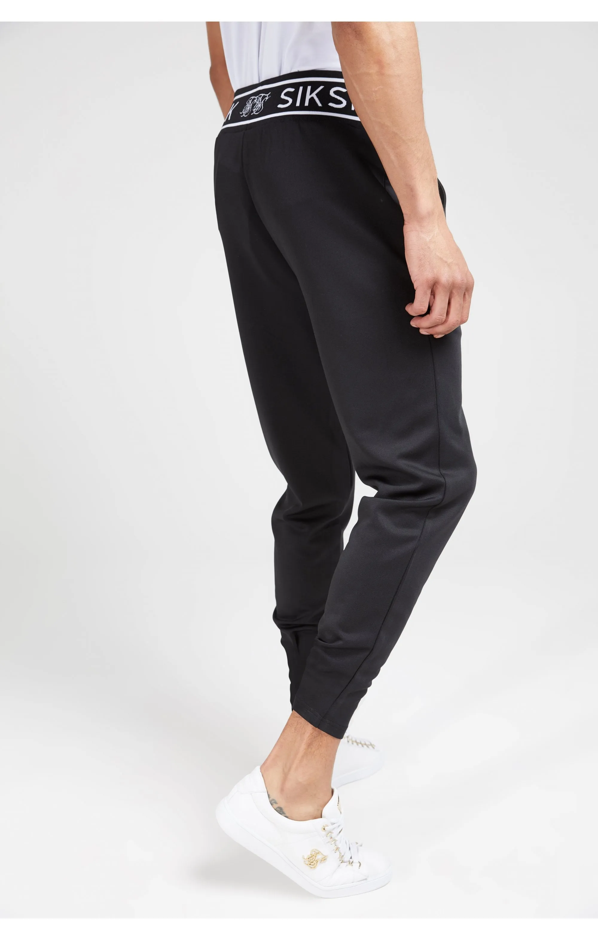 SikSilk Branded Rib Joggers – Black sold by Siksilk product image thumbnail 4