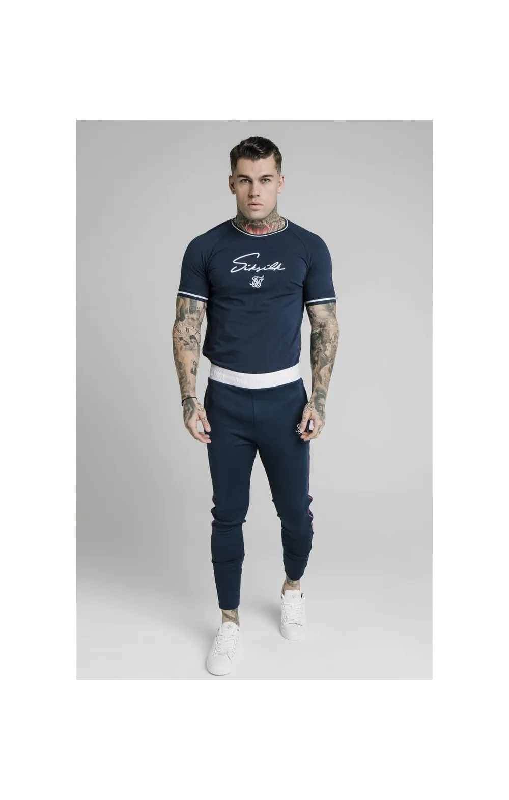 SikSilk Athlete Prestige Fade Track Pants - Navy sold by Siksilk product image thumbnail 5