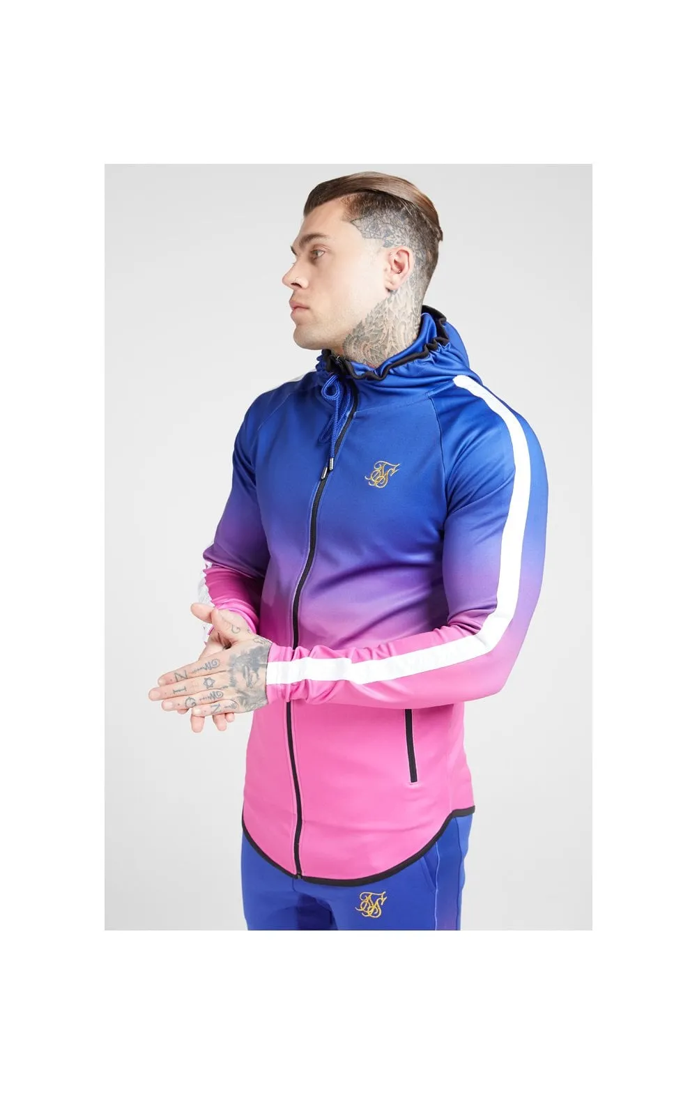 SikSilk Athlete Fade Zip Through Hoodie – Blue Neon sold by Siksilk product image thumbnail 2