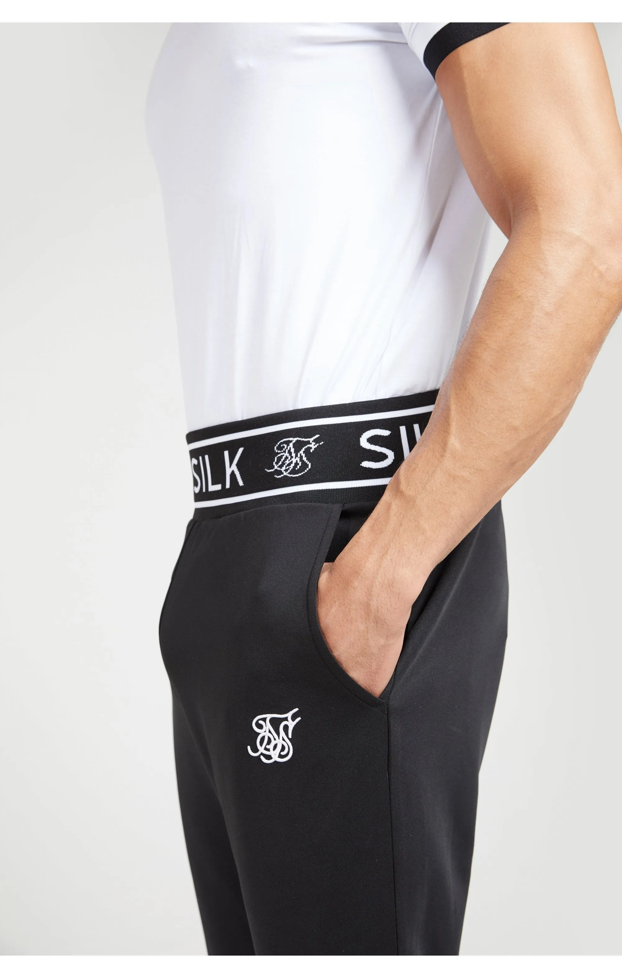SikSilk Branded Rib Joggers – Black sold by Siksilk product image thumbnail 2