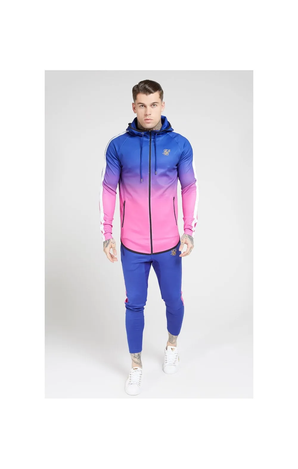 SikSilk Athlete Fade Zip Through Hoodie – Blue Neon sold by Siksilk product image thumbnail 3
