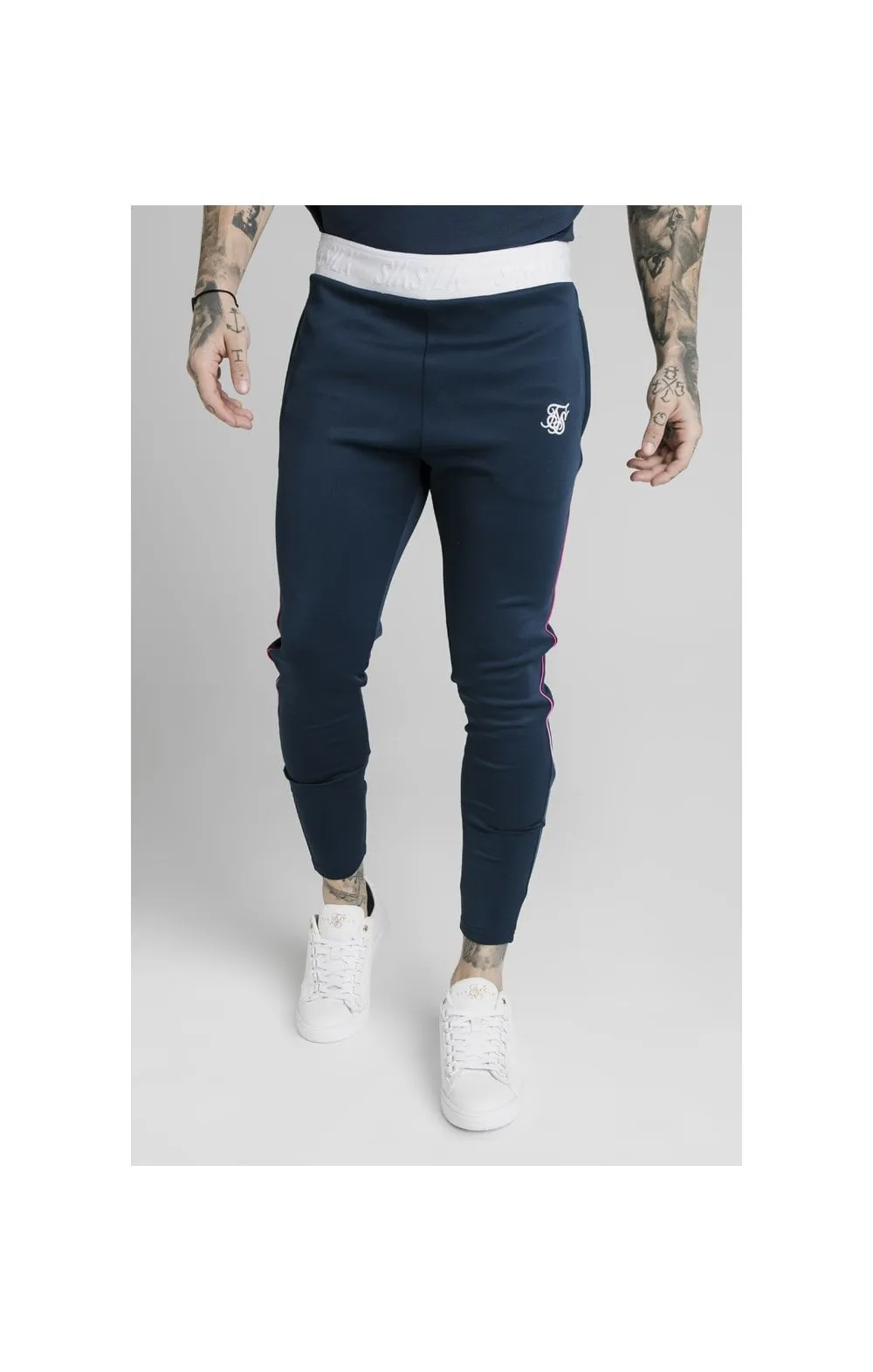 SikSilk Athlete Prestige Fade Track Pants - Navy sold by Siksilk