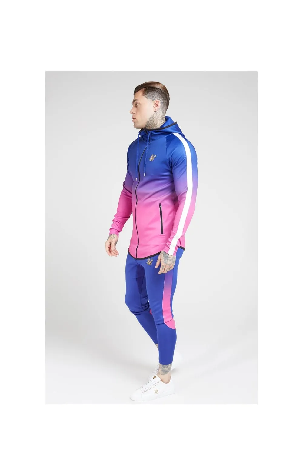 SikSilk Athlete Fade Zip Through Hoodie – Blue Neon sold by Siksilk product image thumbnail 4