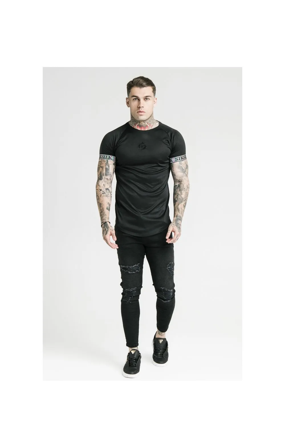 SikSilk S/S Iridescent Tech Tee - Black sold by Siksilk product image thumbnail 4