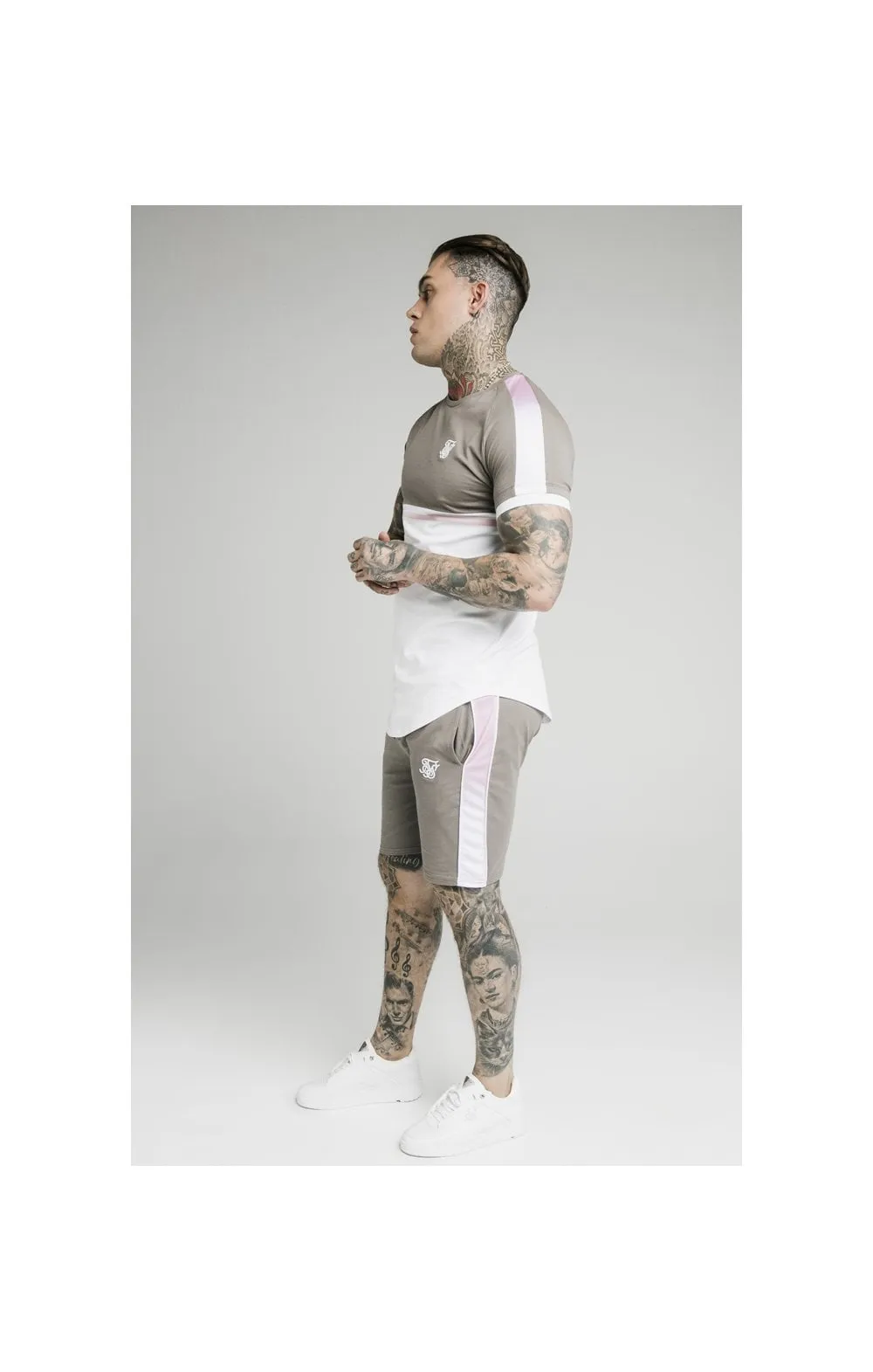 SikSilk S/S Fade Tee – White,Grey & Pink sold by Siksilk product image thumbnail 5