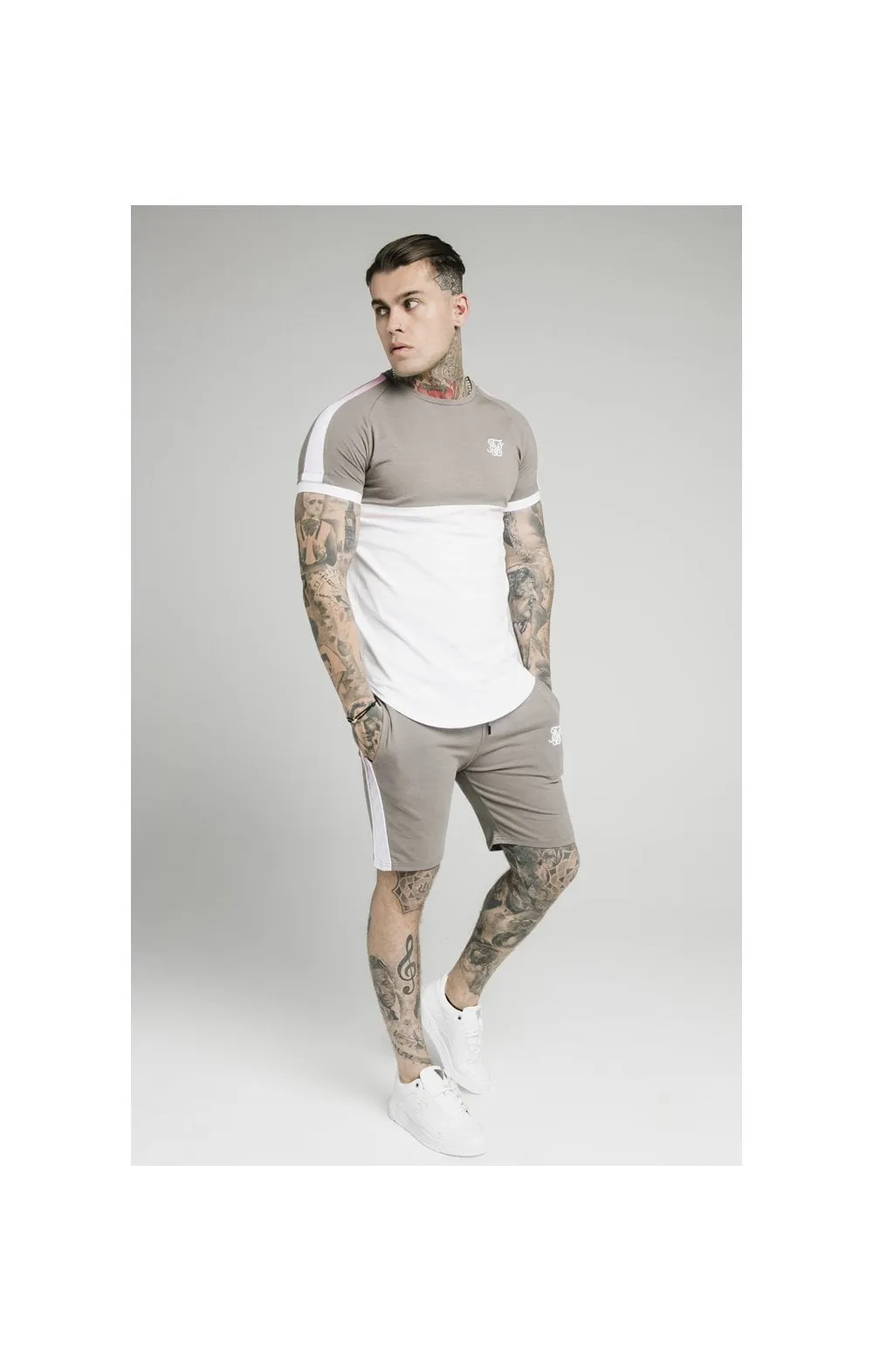 SikSilk S/S Fade Tee – White,Grey & Pink sold by Siksilk product image thumbnail 4