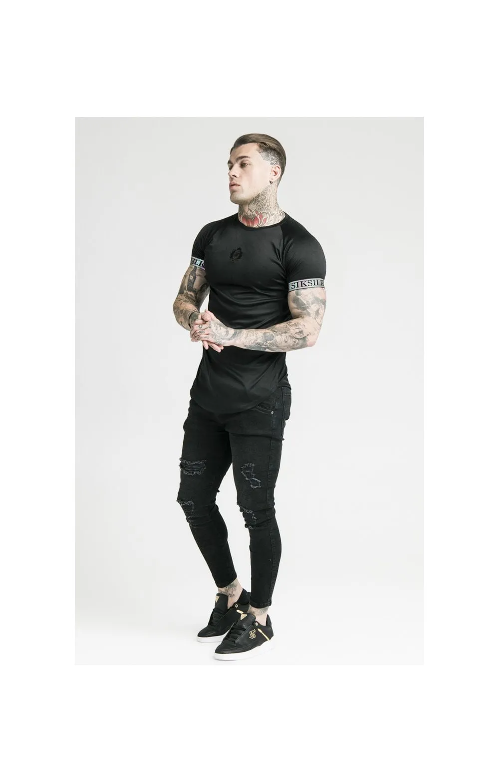 SikSilk S/S Iridescent Tech Tee - Black sold by Siksilk product image thumbnail 3