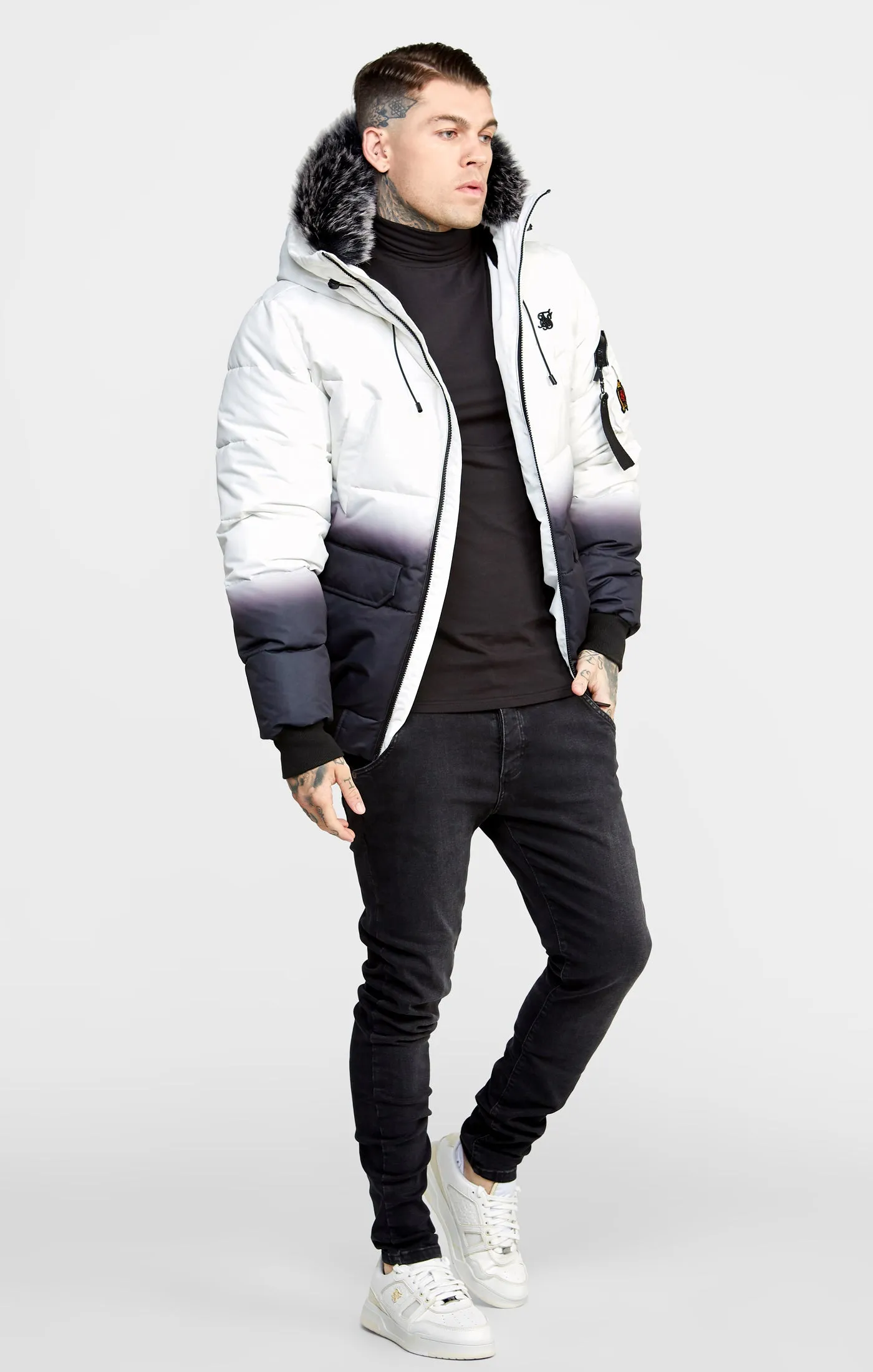 Black Fade Bomber Jacket sold by Siksilk product image thumbnail 4