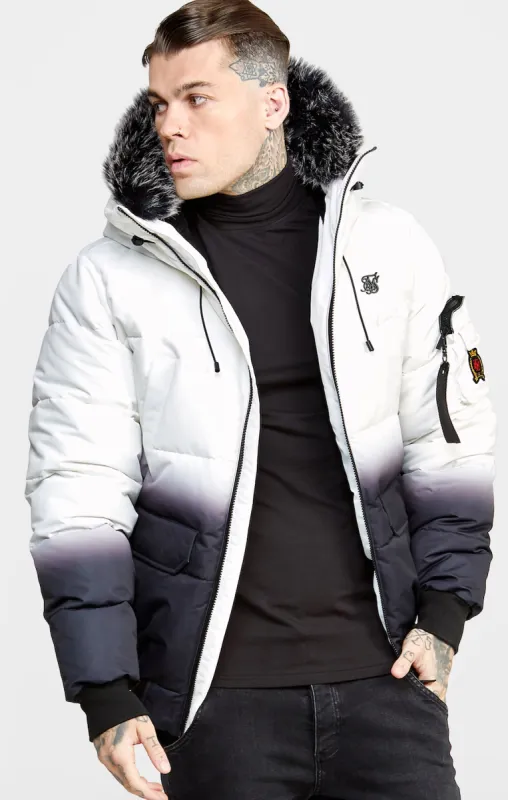 Black Fade Bomber Jacket sold by Siksilk