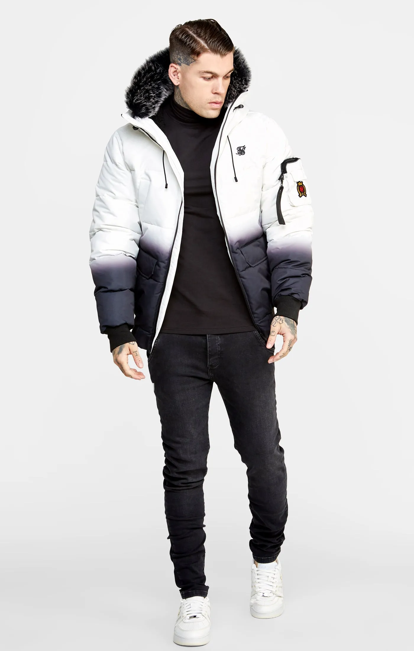 Black Fade Bomber Jacket sold by Siksilk product image thumbnail 3