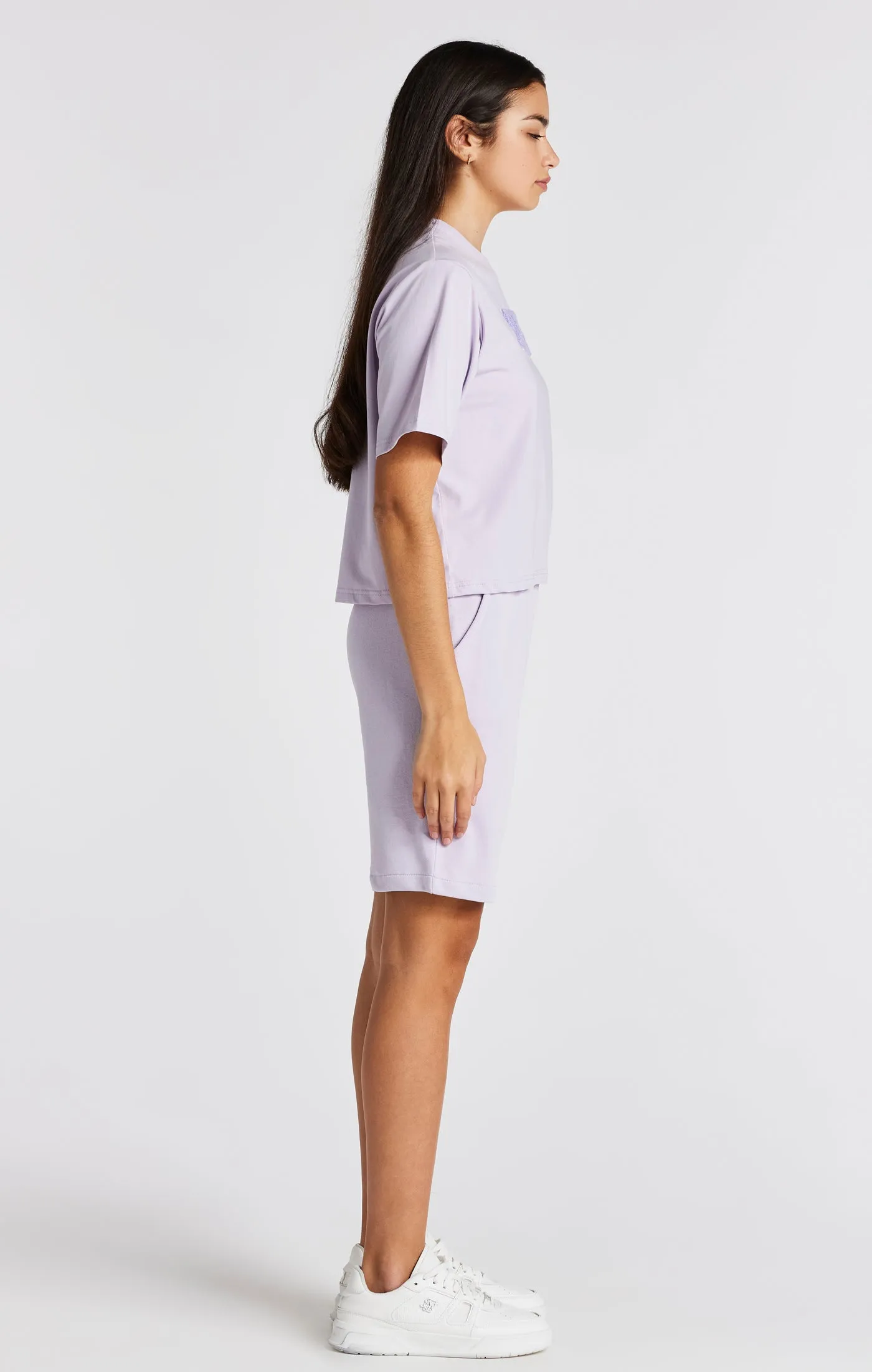 Girls Purple Varsity Logo Crop T-Shirt sold by Siksilk product image thumbnail 4