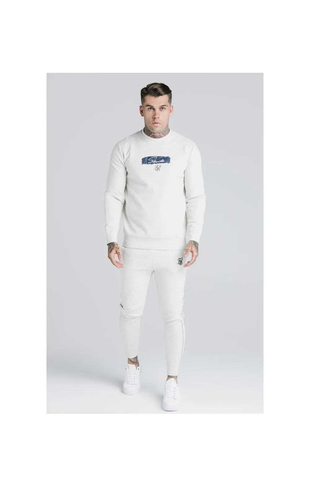 SikSilk Crew Sweat - Light Grey sold by Siksilk