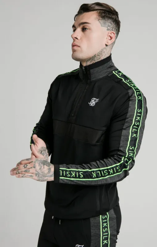SikSilk Hyper Evo 1/4 Zip Hoodie - Black & Neon Fluro sold by Siksilk