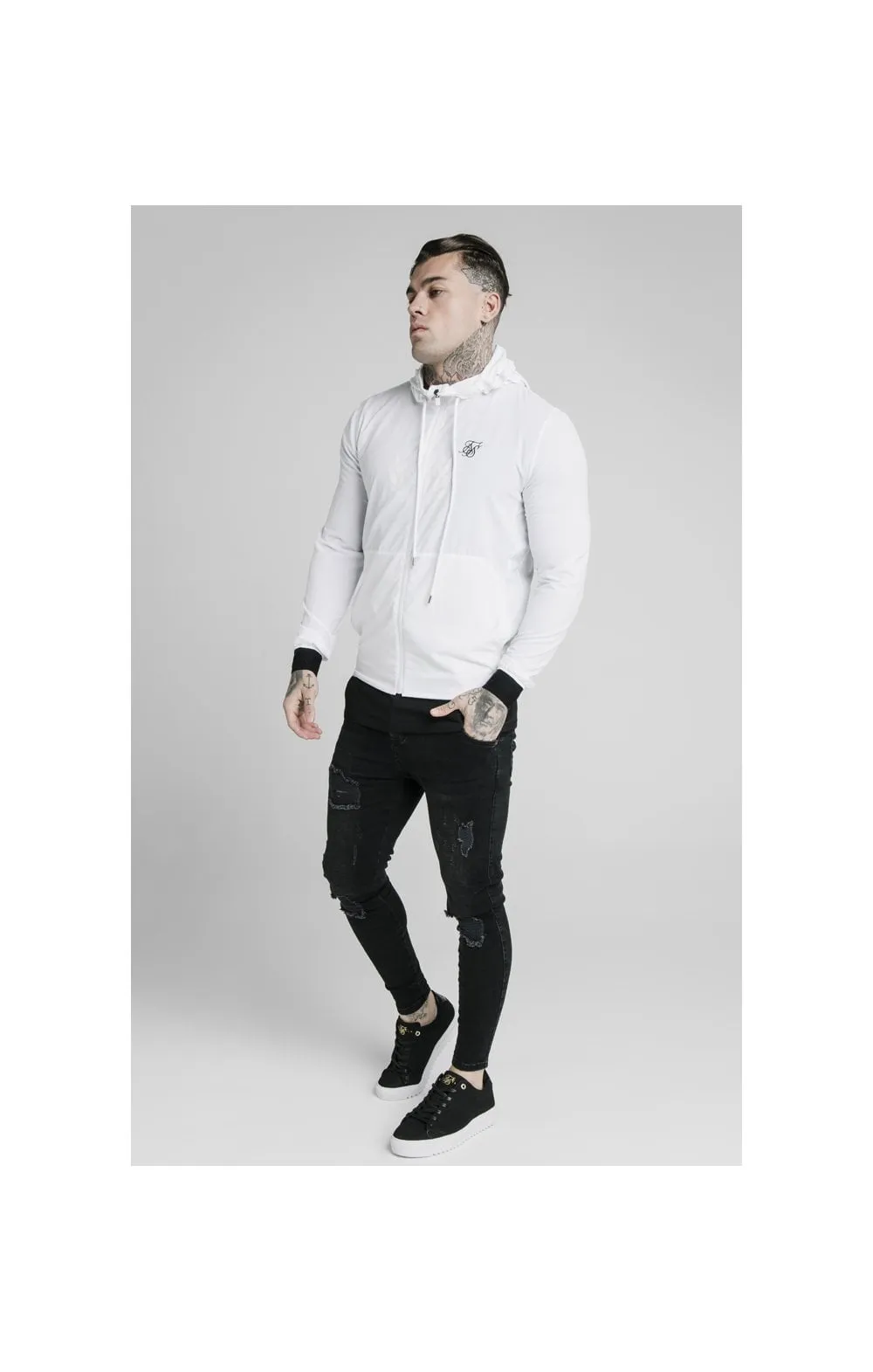 SikSilk Agility Poly Rib Zip Through Hoodie - White sold by Siksilk product image thumbnail 3