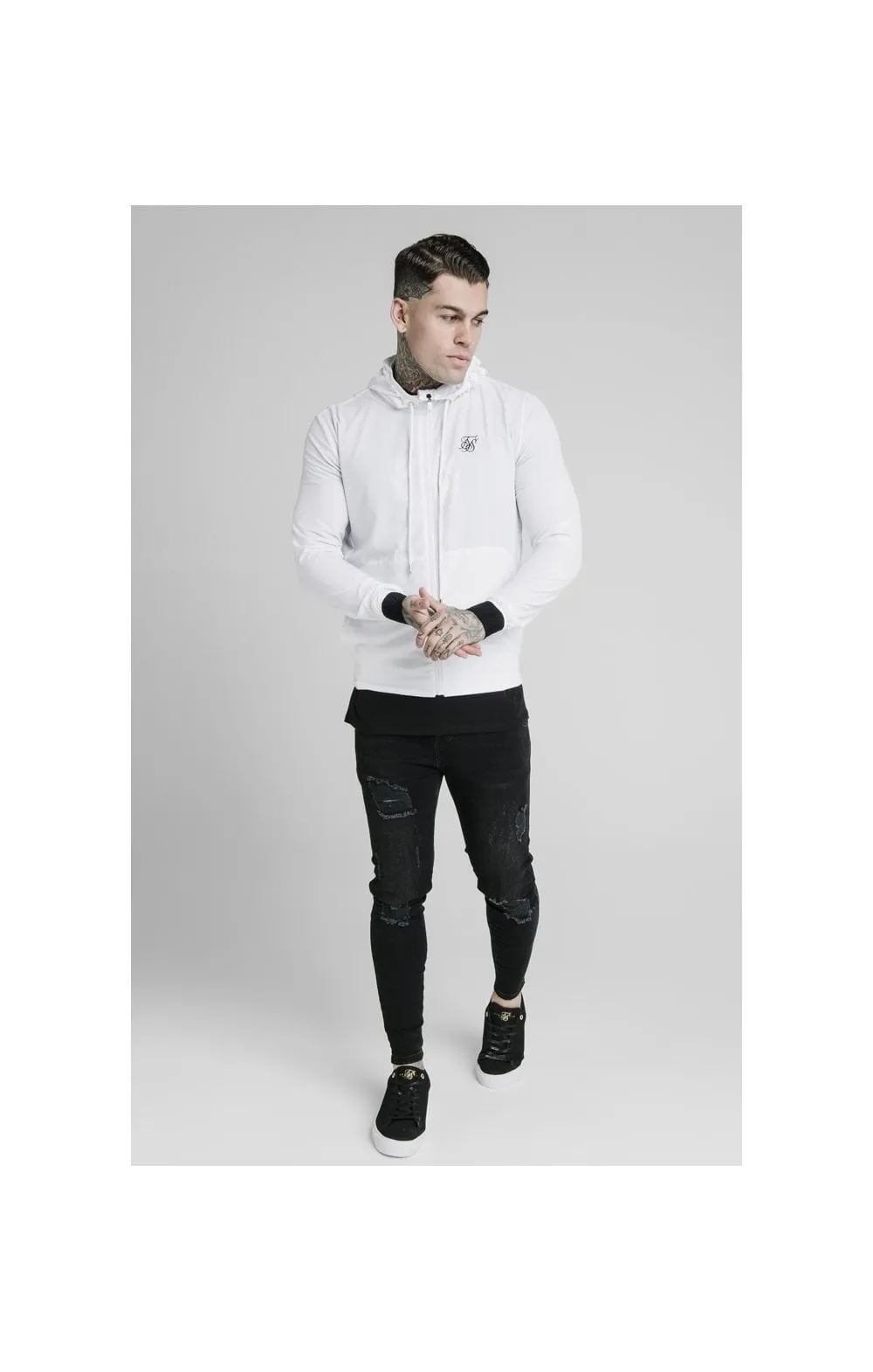 SikSilk Agility Poly Rib Zip Through Hoodie - White sold by Siksilk product image thumbnail 4