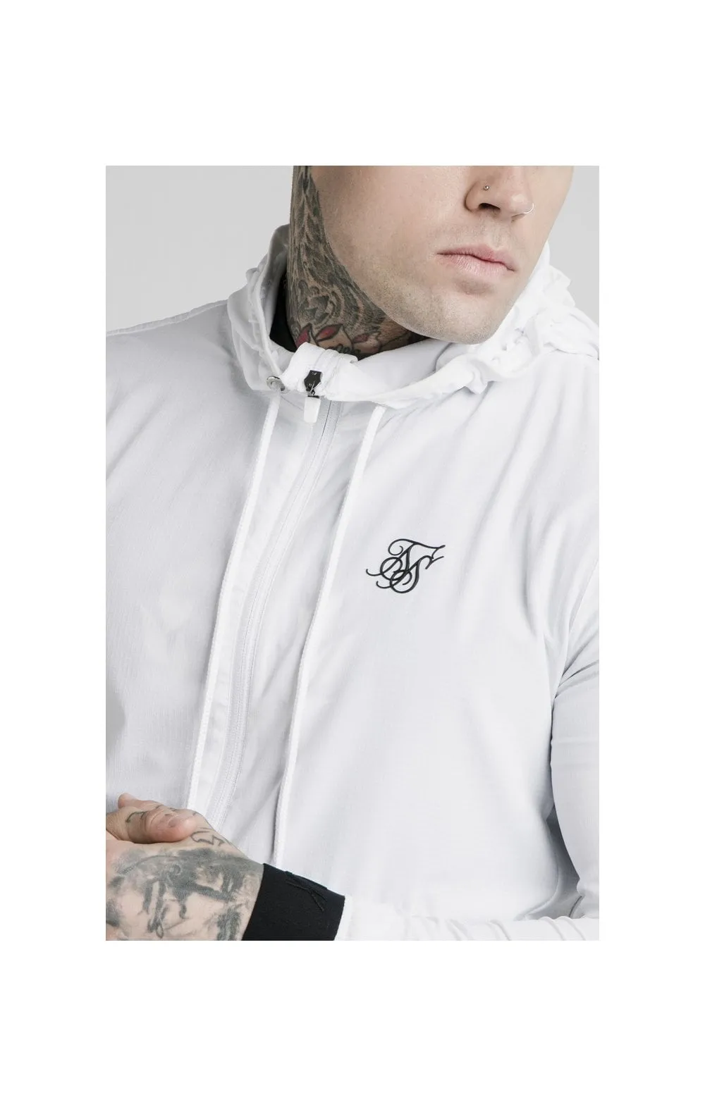SikSilk Agility Poly Rib Zip Through Hoodie - White sold by Siksilk product image thumbnail 2