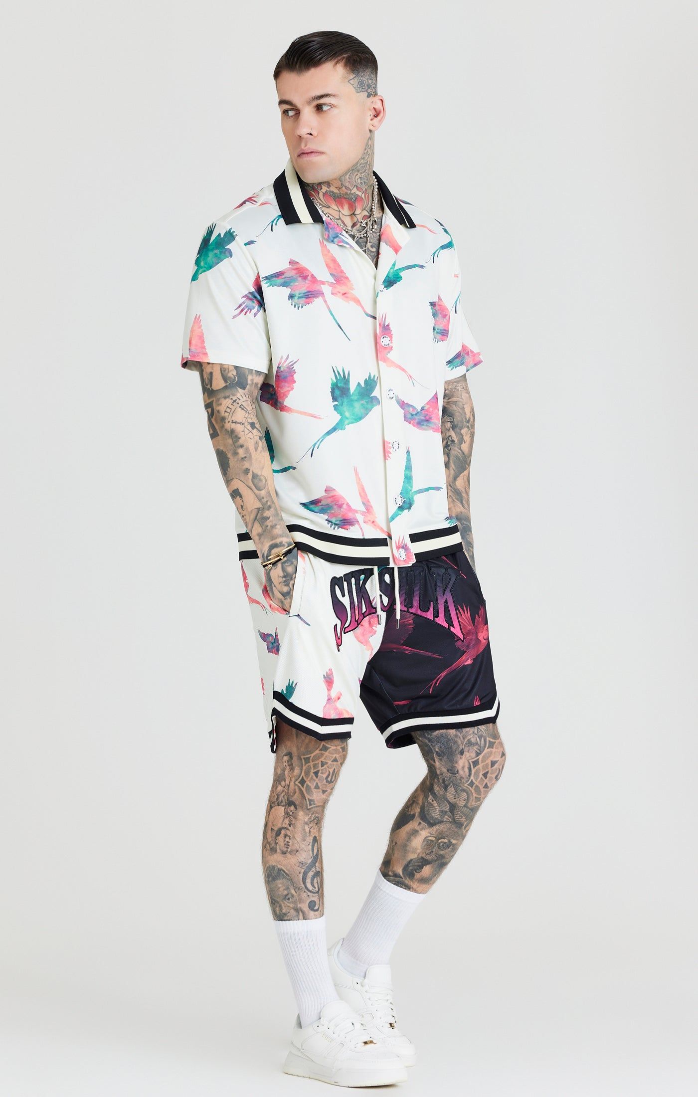 Ecru Print Bowling Shirt sold by Siksilk product image thumbnail 4