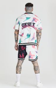 Ecru Print Bowling Shirt sold by Siksilk