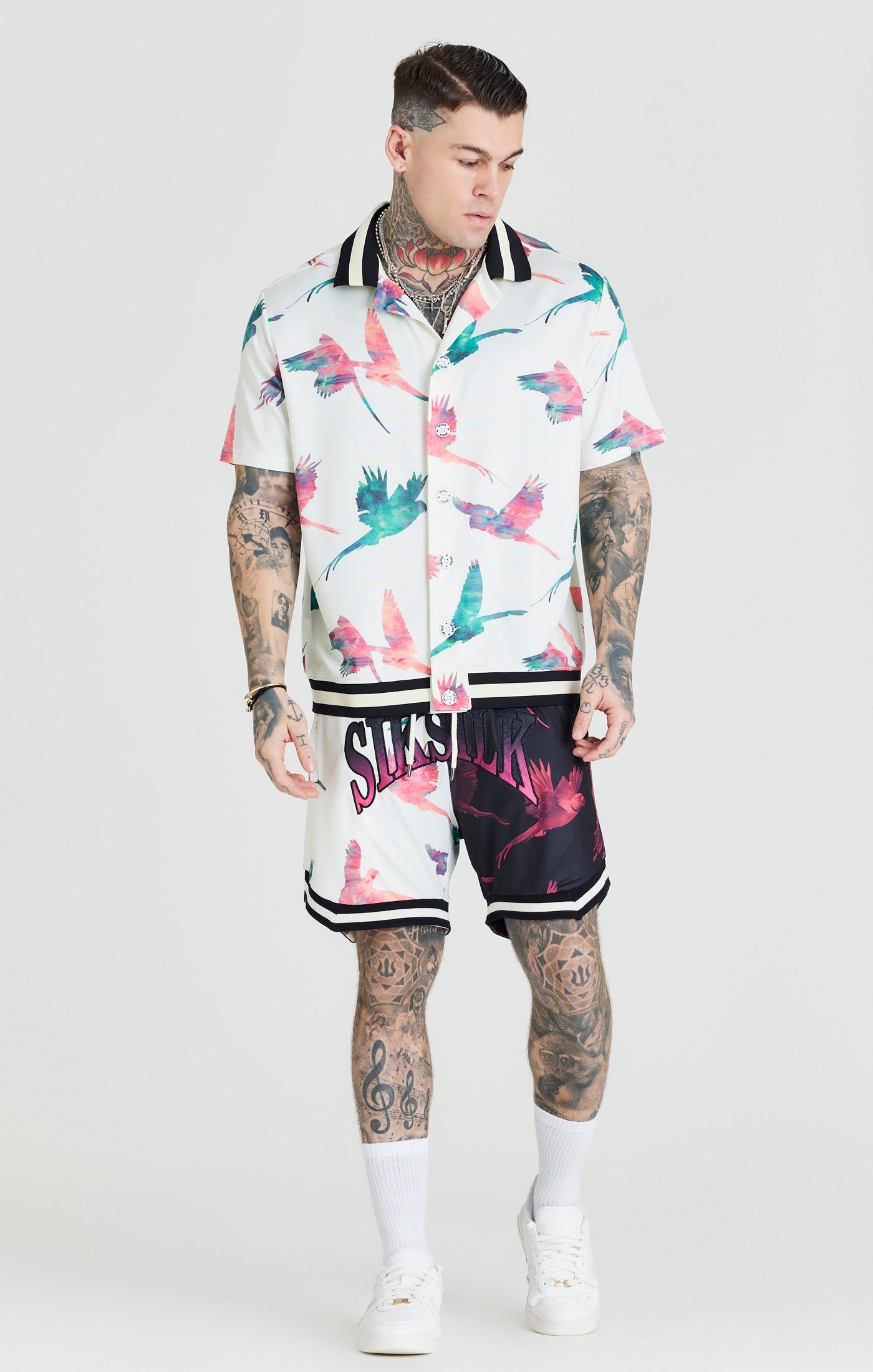 Ecru Print Bowling Shirt sold by Siksilk product image thumbnail 3