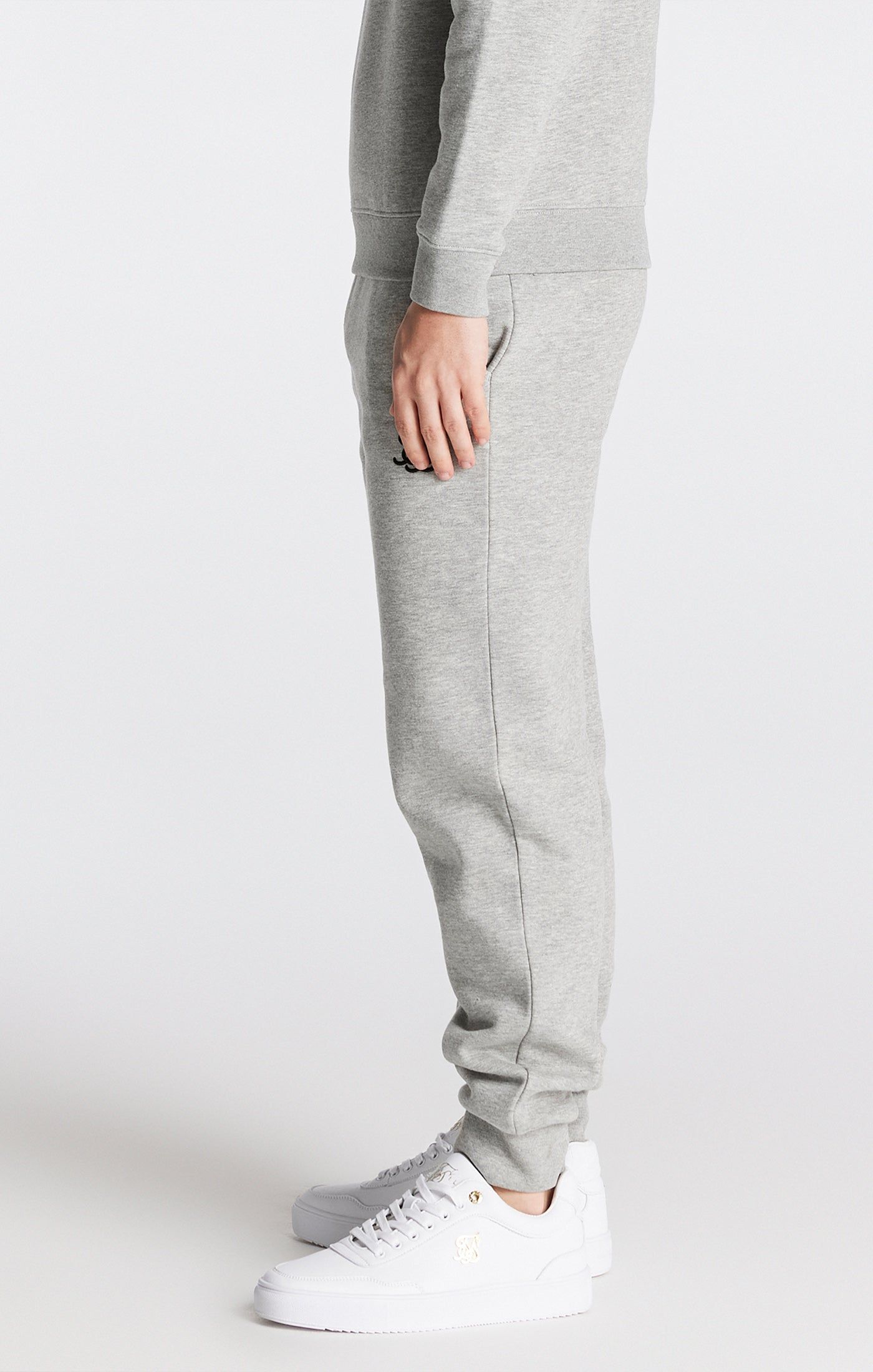 Boys Grey Marl Essentials Cuffed Jogger sold by Siksilk product image thumbnail 2