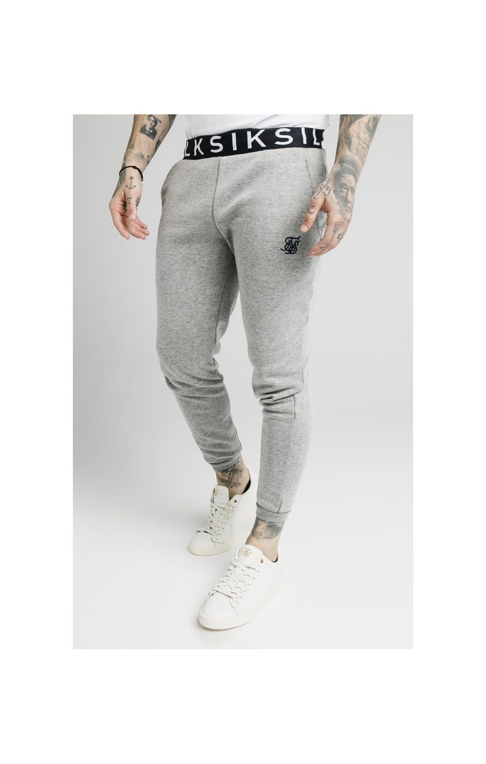 SikSilk Elastic Jacquard Pants - Grey sold by Siksilk