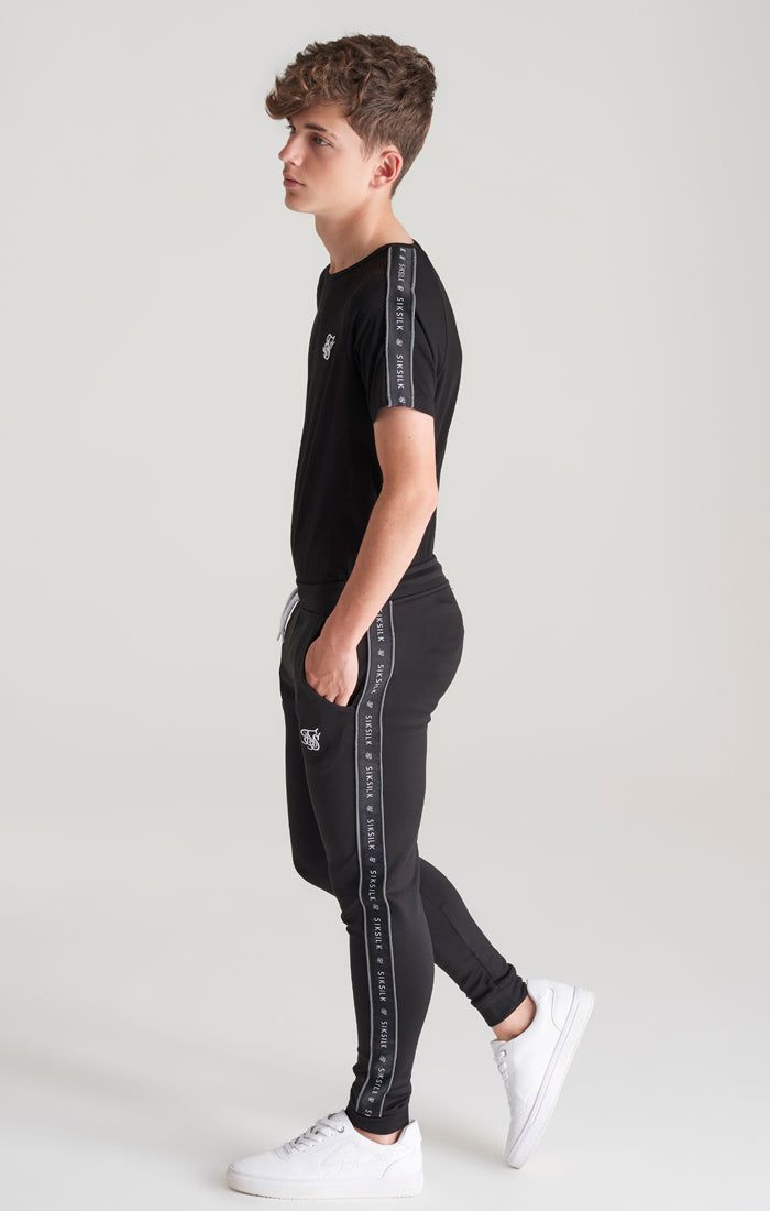 Boys Black Taped Raglan T-Shirt sold by Siksilk product image thumbnail 6