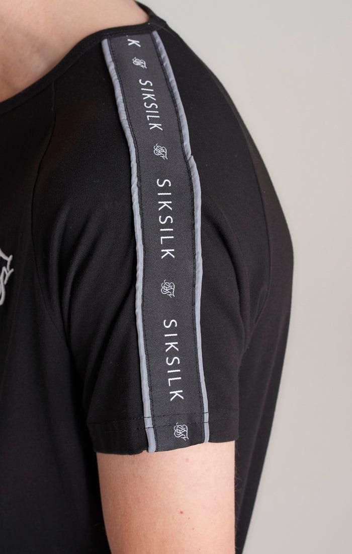 Boys Black Taped Raglan T-Shirt sold by Siksilk product image thumbnail 3