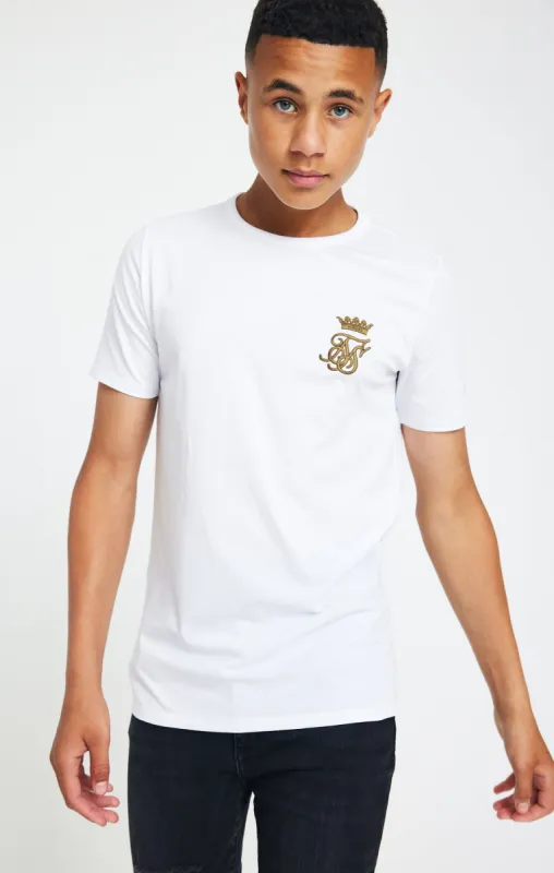 Boys Messi x SikSilk White Logo T-Shirt sold by Siksilk