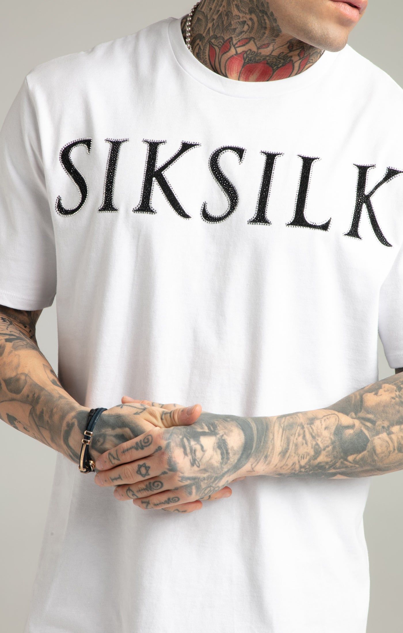 White Rhinestone Oversized T-Shirt sold by Siksilk product image thumbnail 2