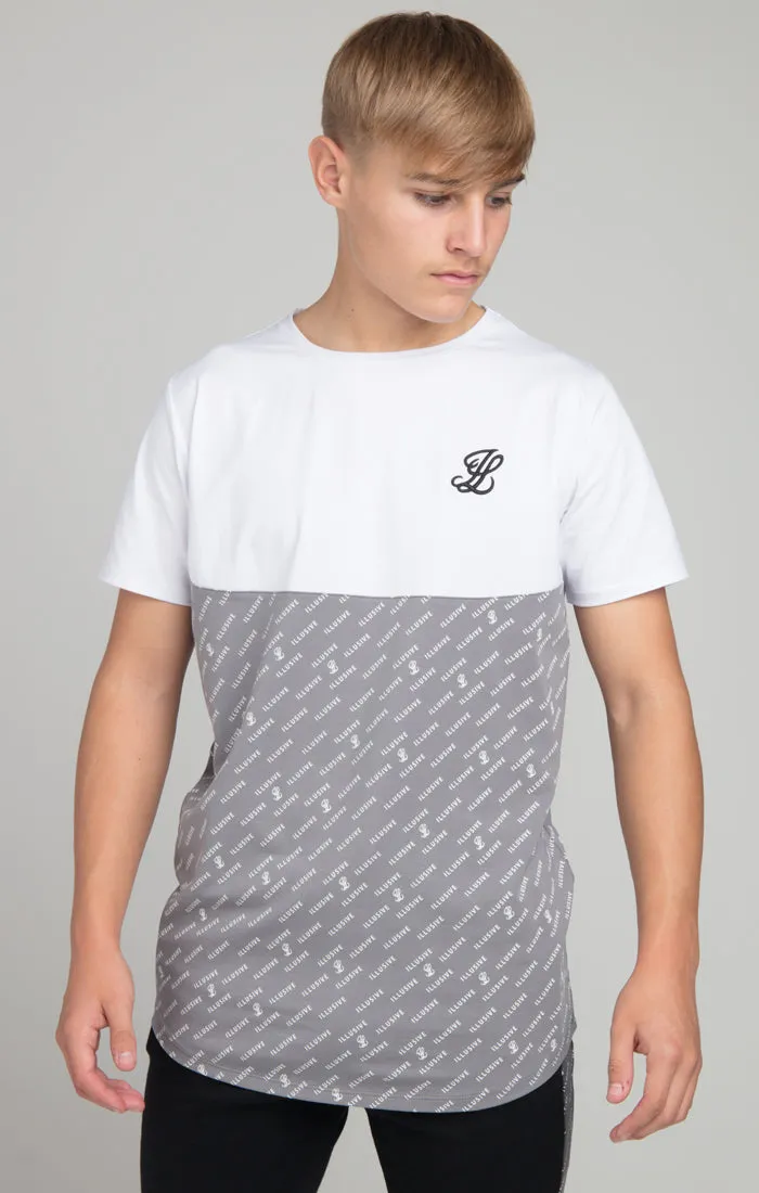 Boys Illusive White Cut And Sew T-Shirt sold by Siksilk