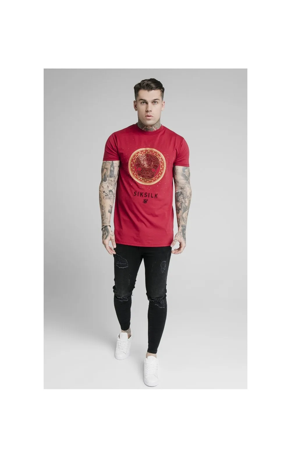 SikSilk Rhinestone Lion Tee - Deep Red sold by Siksilk product image thumbnail 5