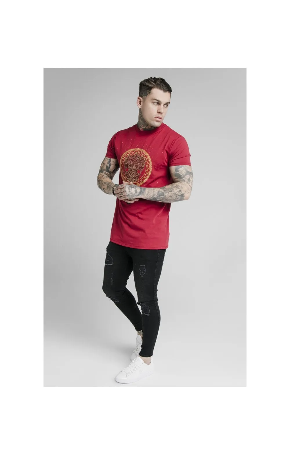 SikSilk Rhinestone Lion Tee - Deep Red sold by Siksilk product image thumbnail 3