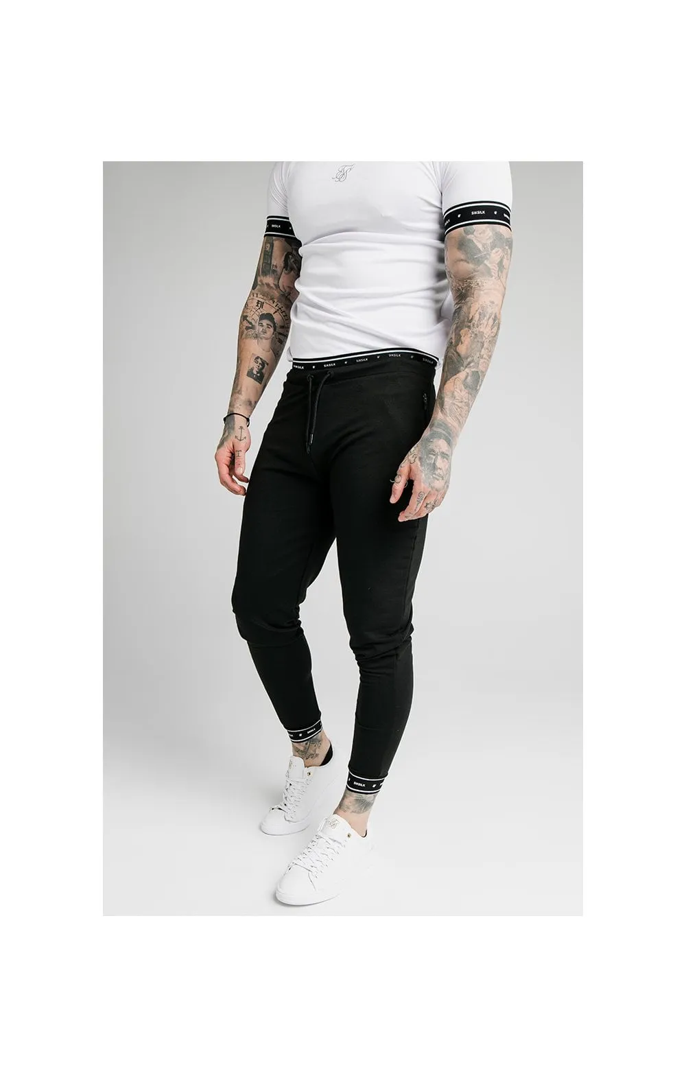 SikSilk Active Muscle Fit Jogger - Black sold by Siksilk