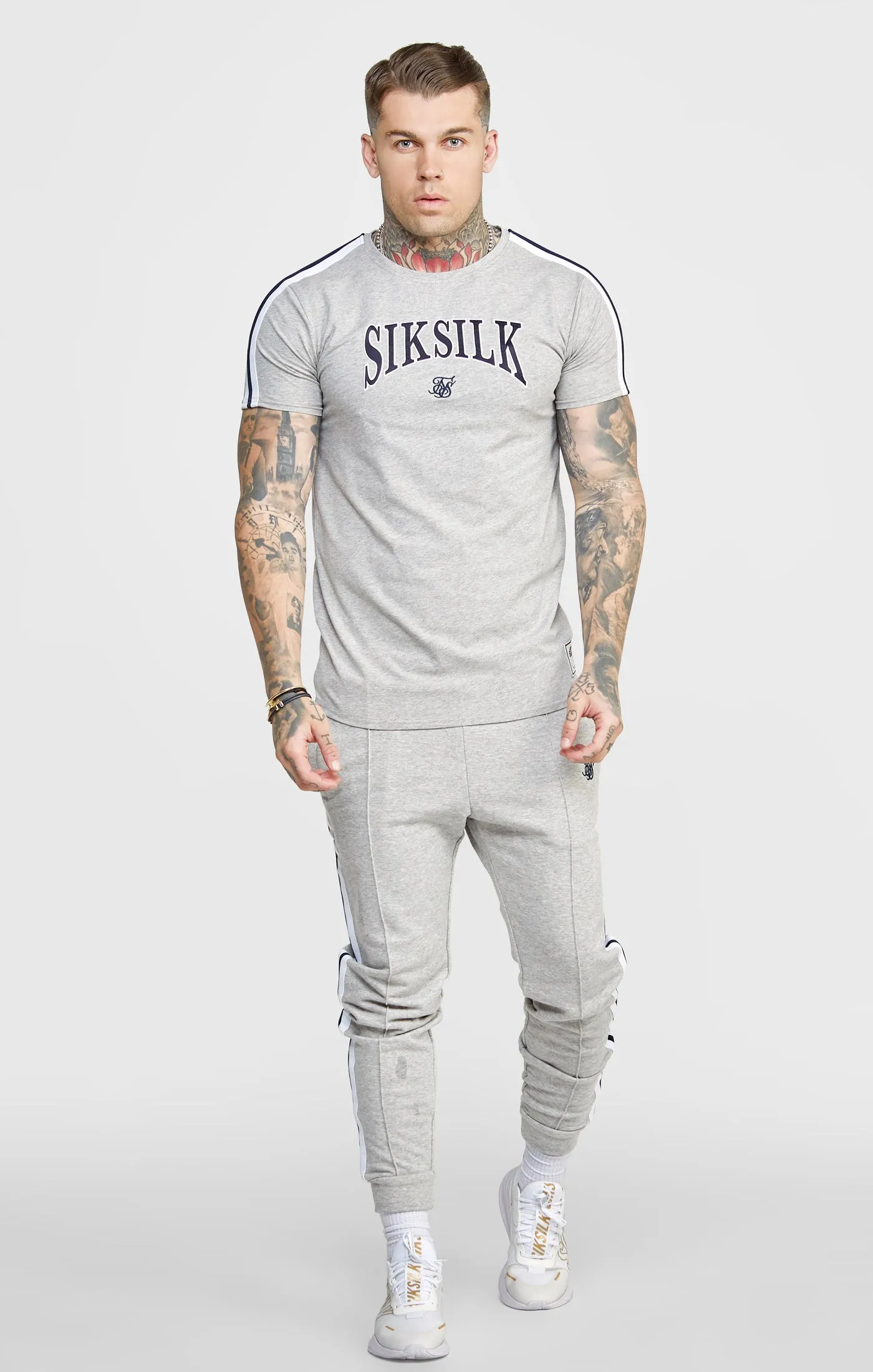Grey Marl Collegiate Jogger sold by Siksilk product image thumbnail 3