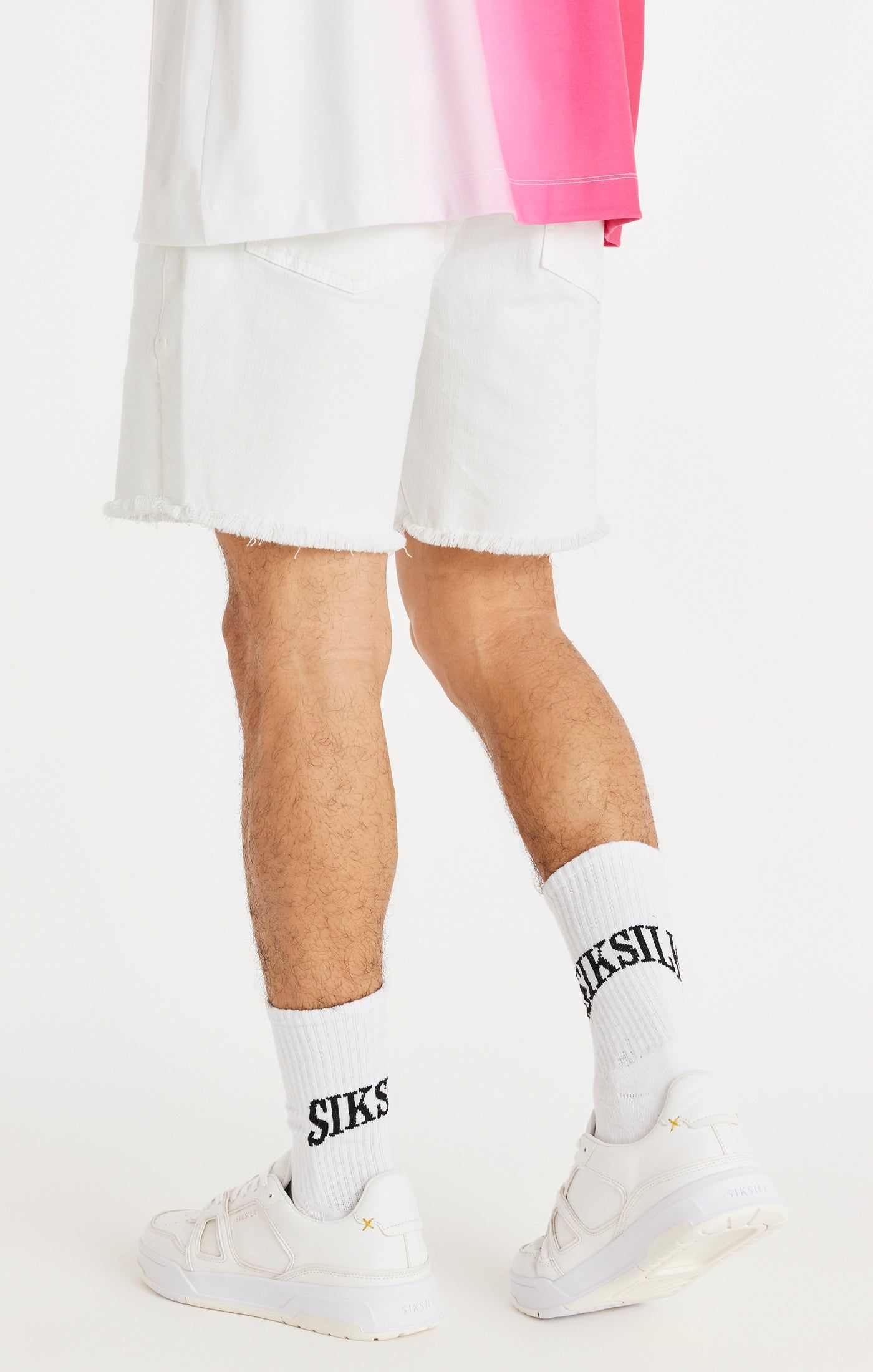 White Raw Hem Distressed Denim Short sold by Siksilk product image thumbnail 3