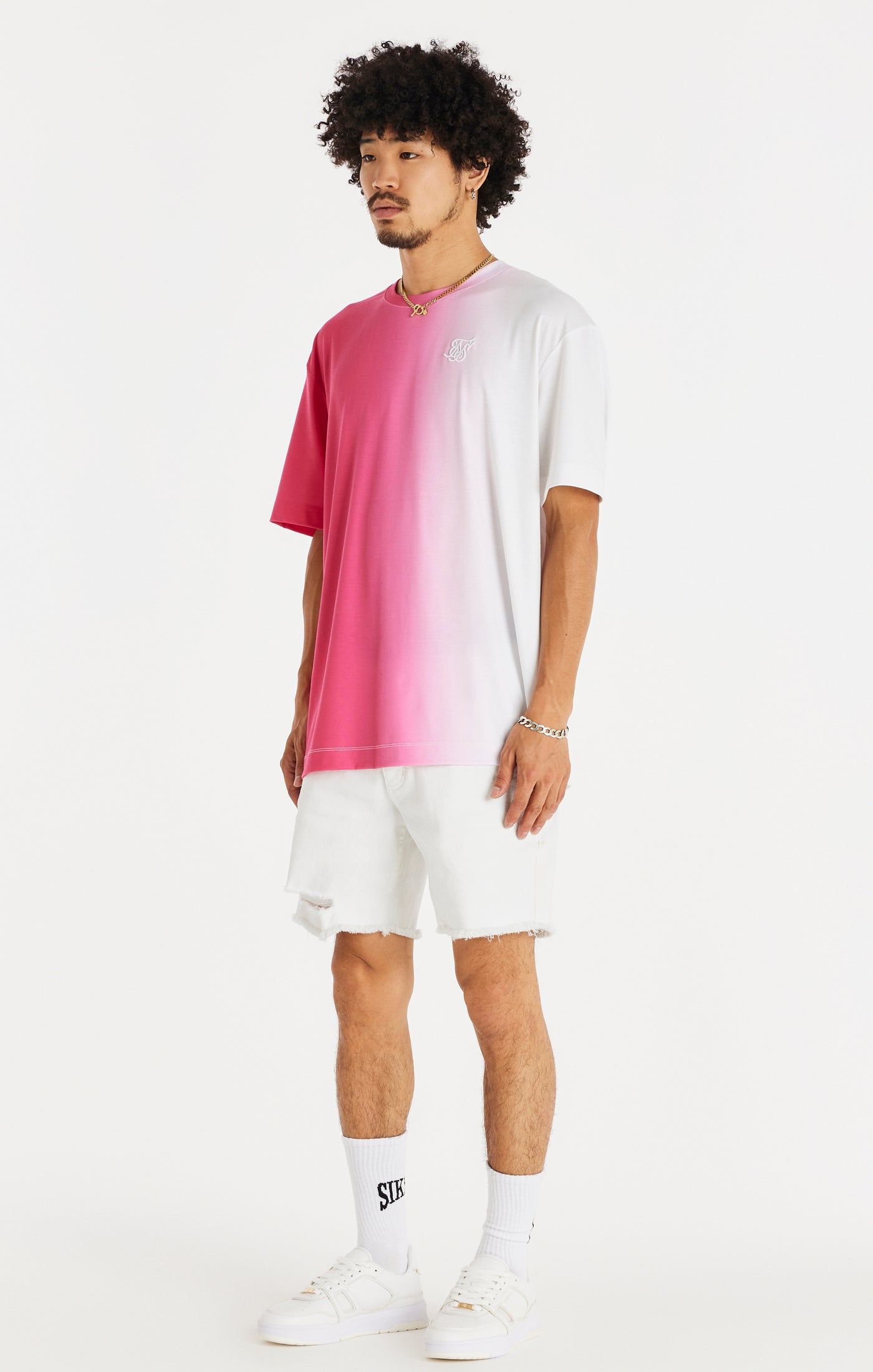 White Raw Hem Distressed Denim Short sold by Siksilk product image thumbnail 5