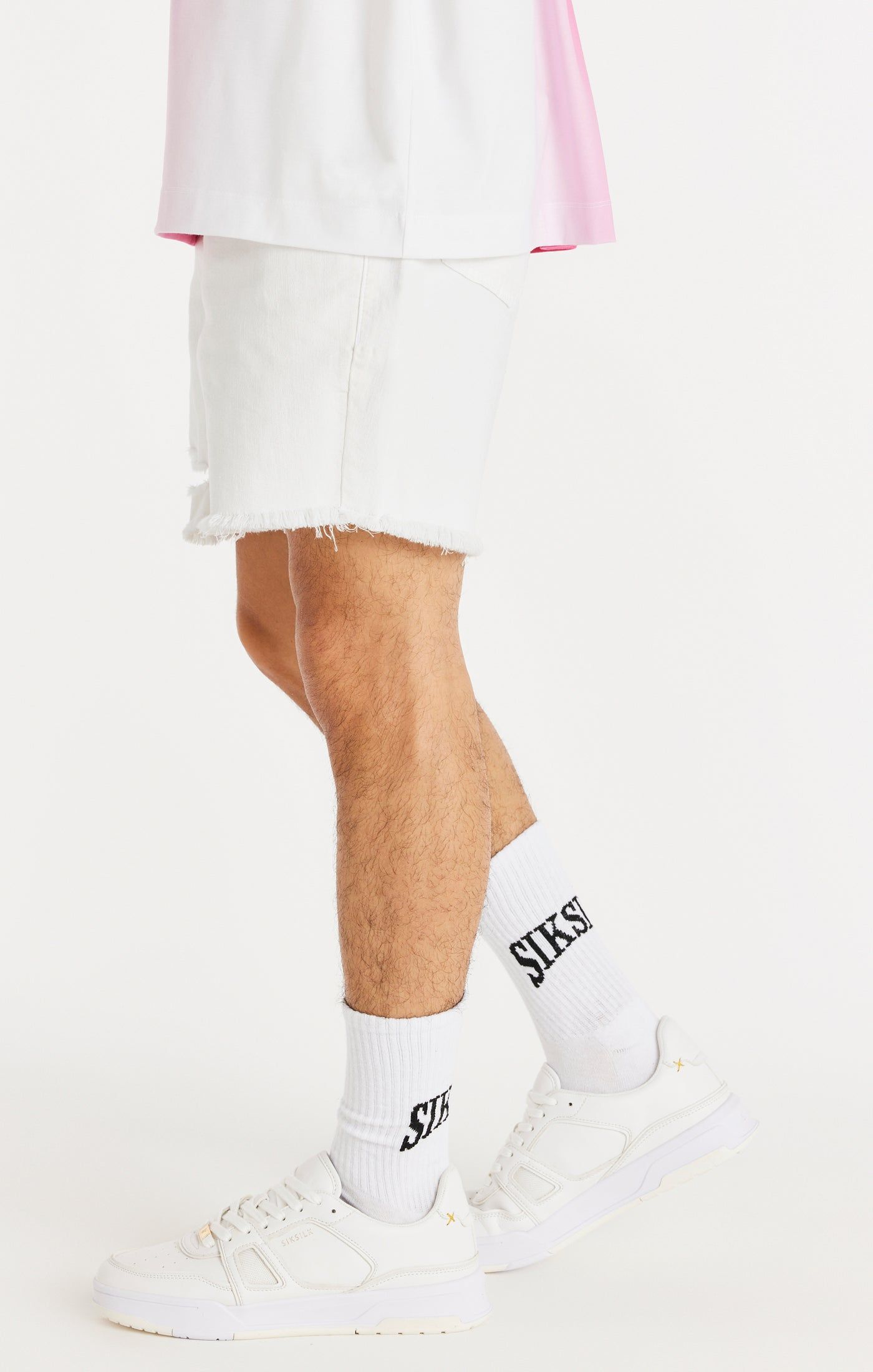 White Raw Hem Distressed Denim Short sold by Siksilk product image thumbnail 2