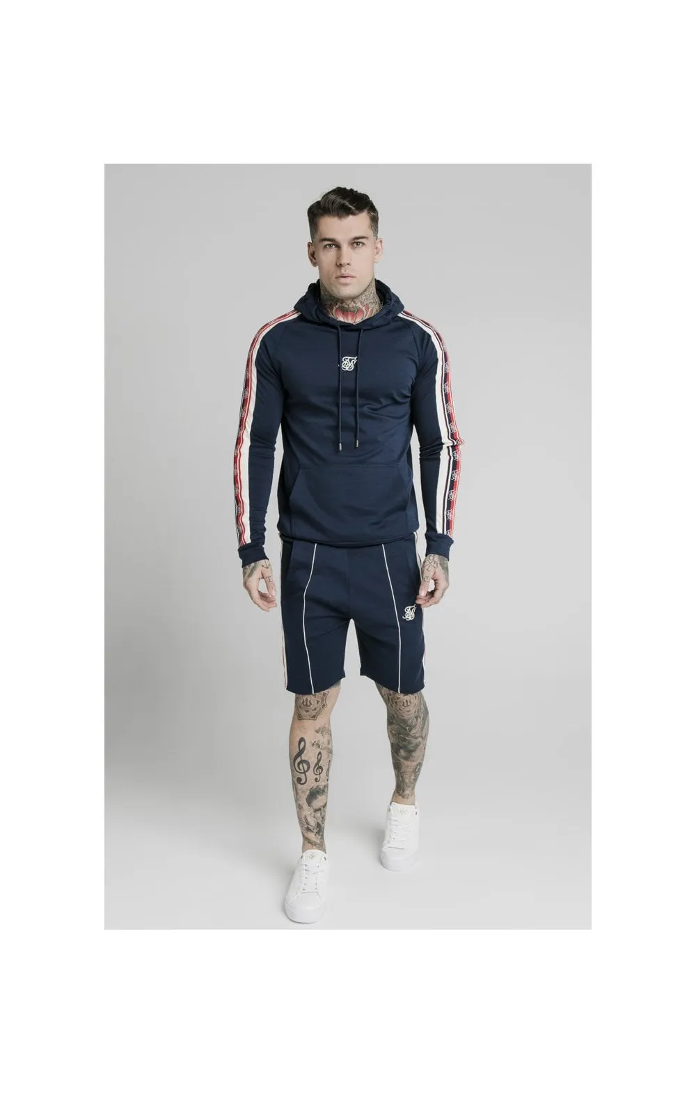 SikSilk Retro Tape Overhead Hoodie - Navy sold by Siksilk product image thumbnail 3