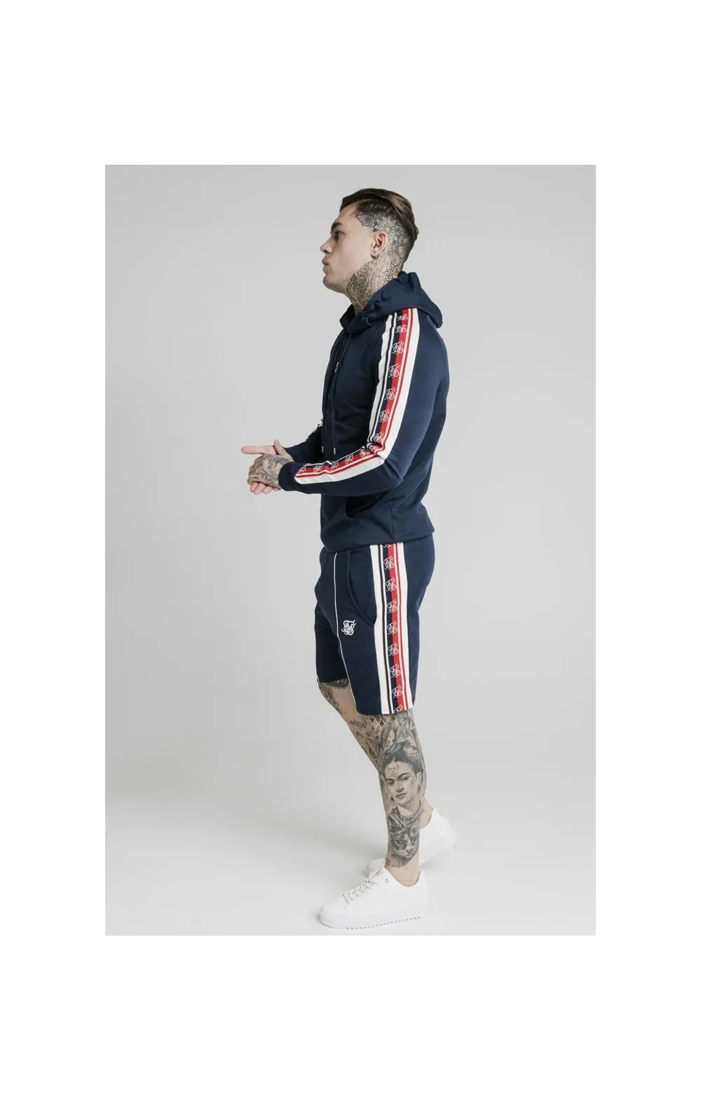 SikSilk Retro Tape Overhead Hoodie - Navy sold by Siksilk product image thumbnail 4