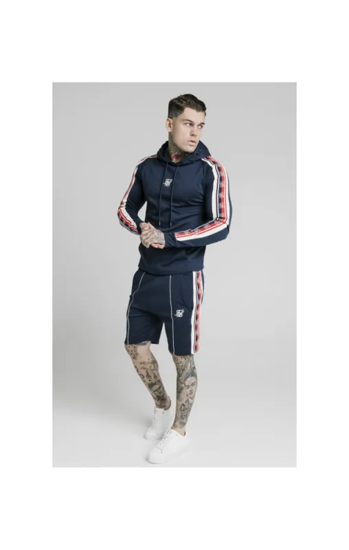 SikSilk Retro Tape Overhead Hoodie - Navy sold by Siksilk