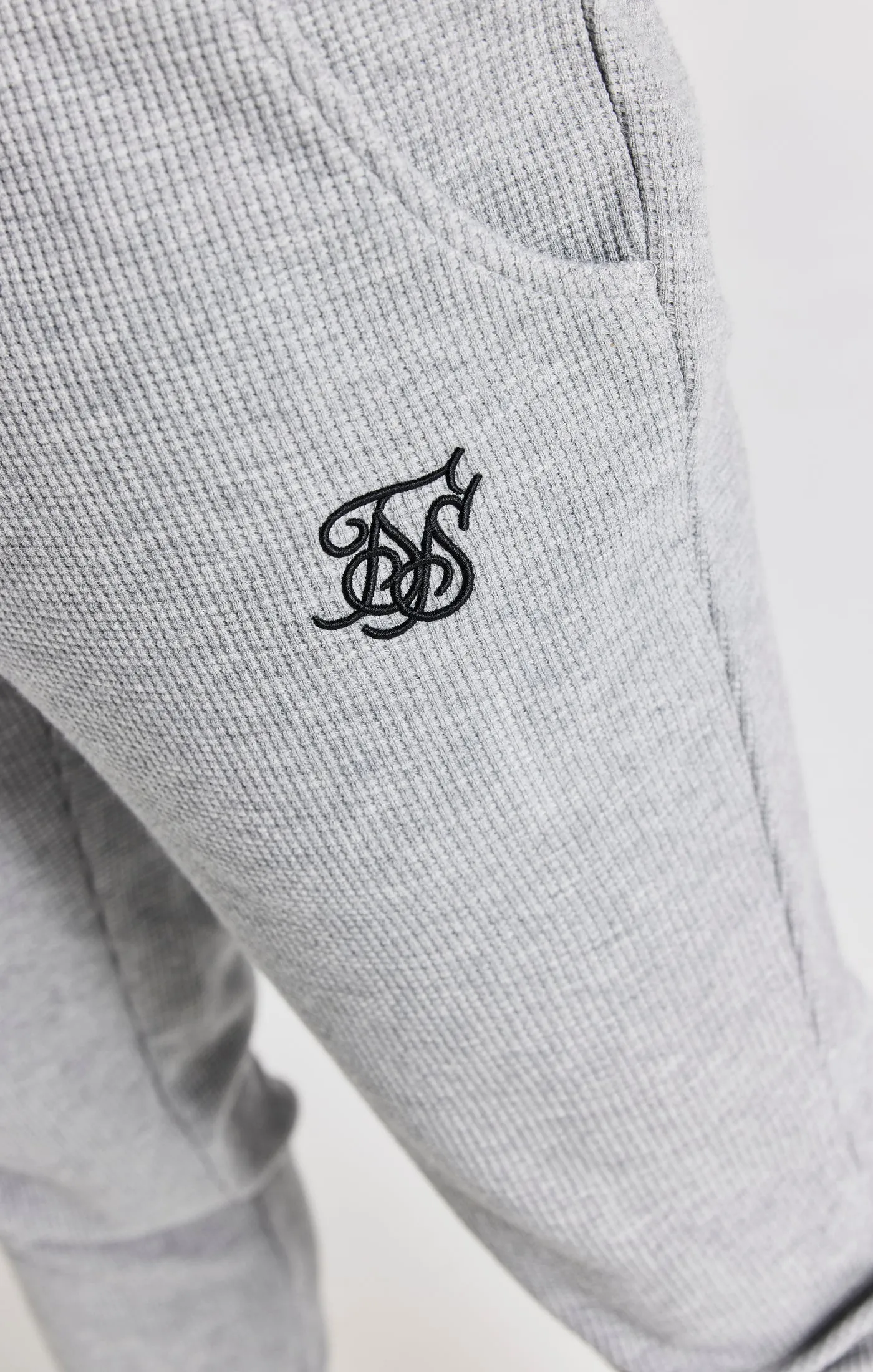 Grey Marl Waffle Muscle Fit Jogger sold by Siksilk product image thumbnail 5