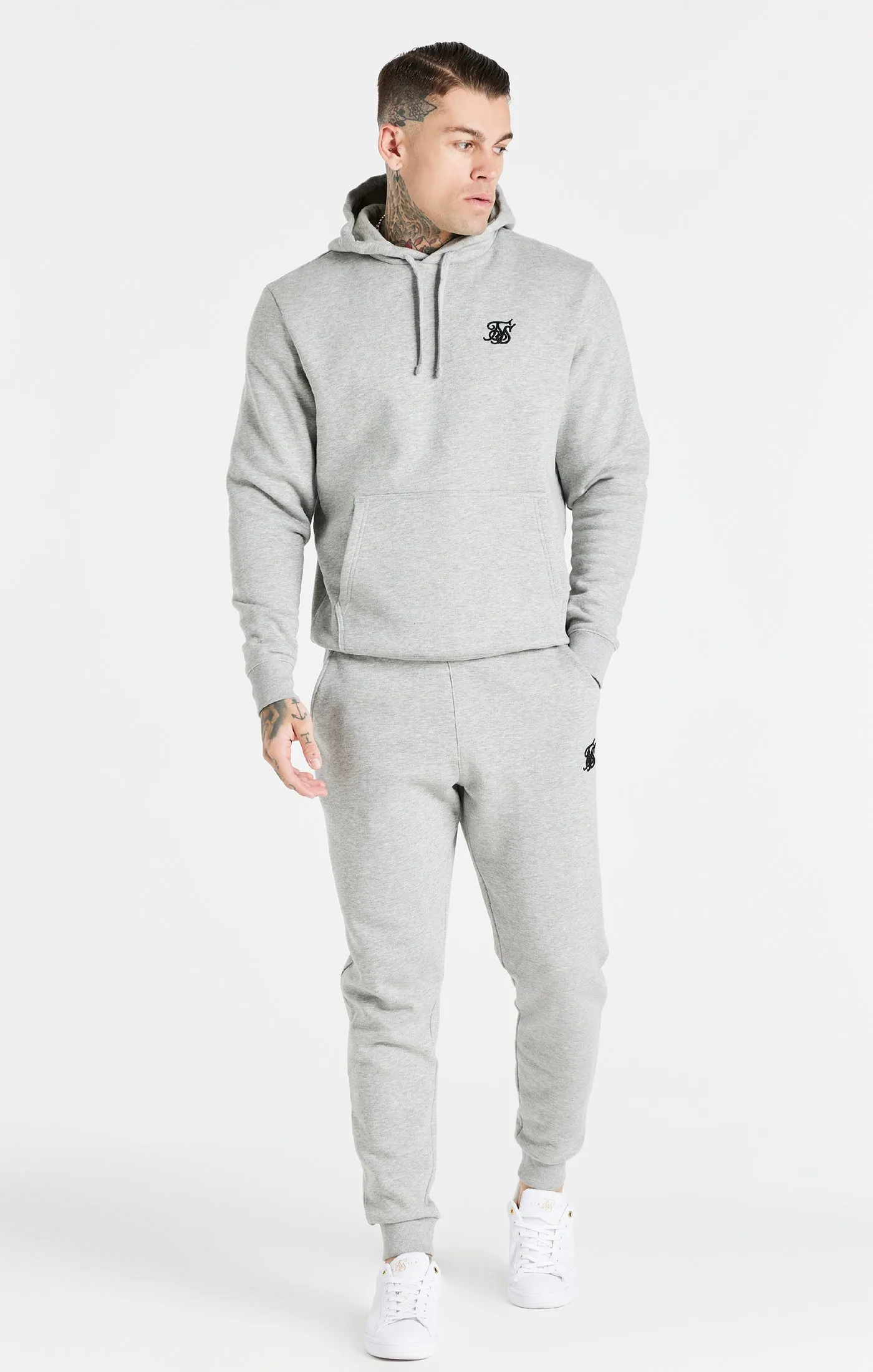Grey Marl Essential Overhead Hoodie sold by Siksilk product image thumbnail 3