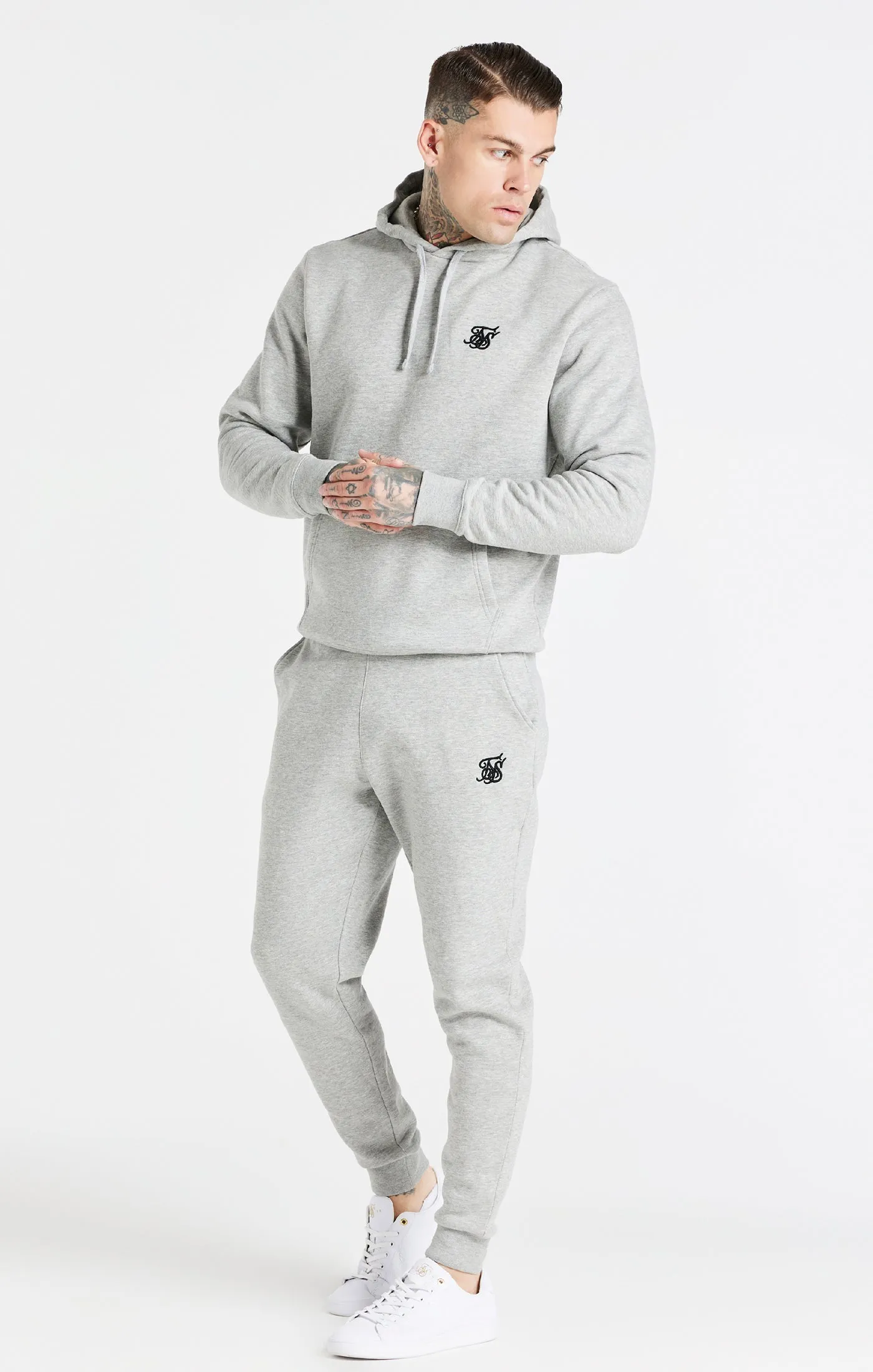 Grey Marl Essential Overhead Hoodie sold by Siksilk product image thumbnail 4