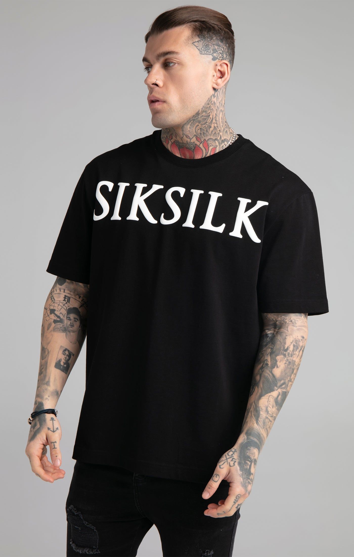 Black Relaxed Fit T-Shirt sold by Siksilk