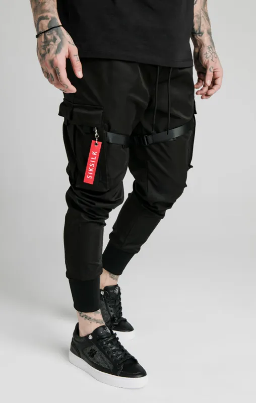 Black Essential Combat Cargo Pant sold by Siksilk