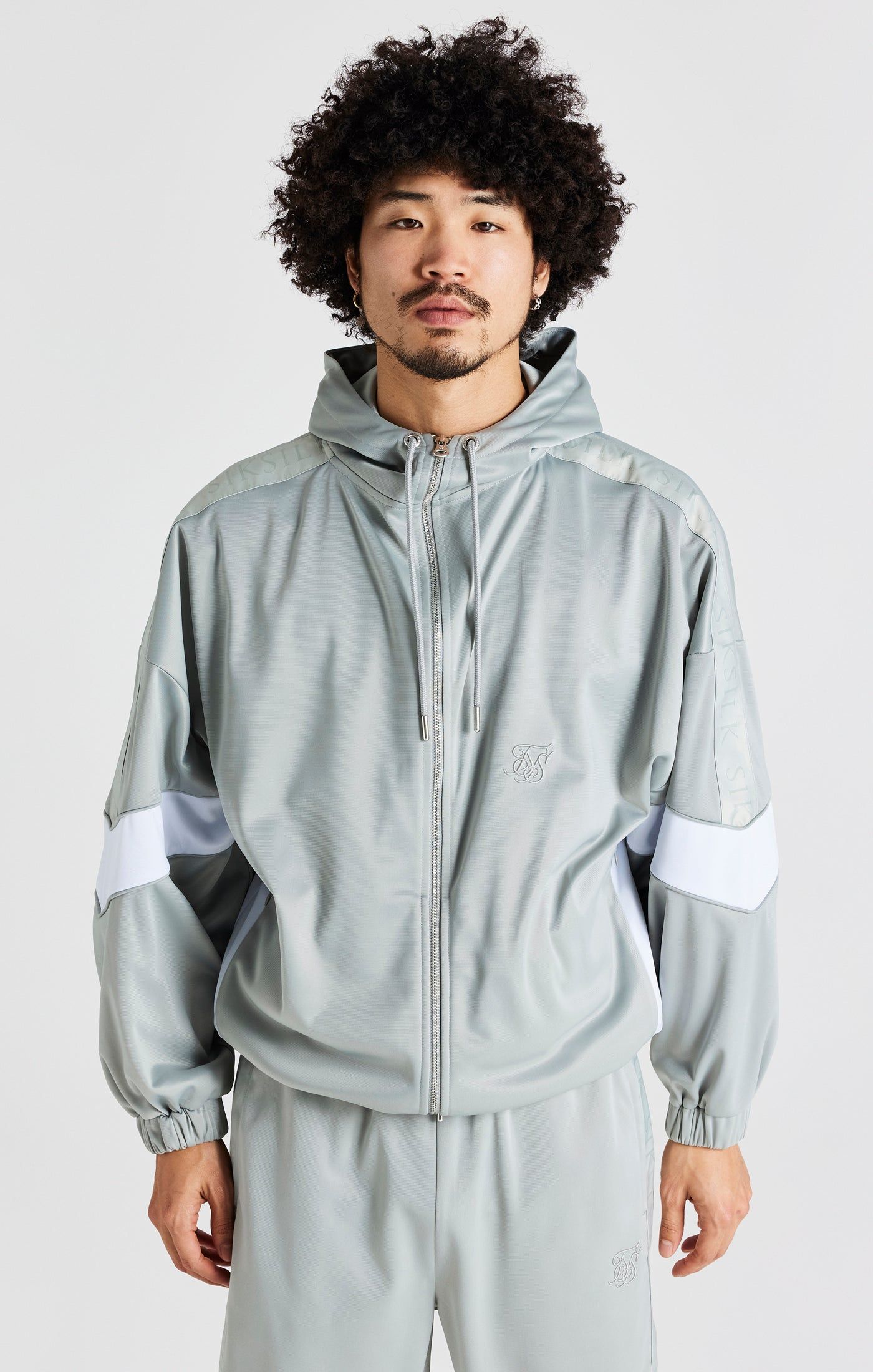 Grey Tape Zip Thru Track Jacket sold by Siksilk product image thumbnail 2