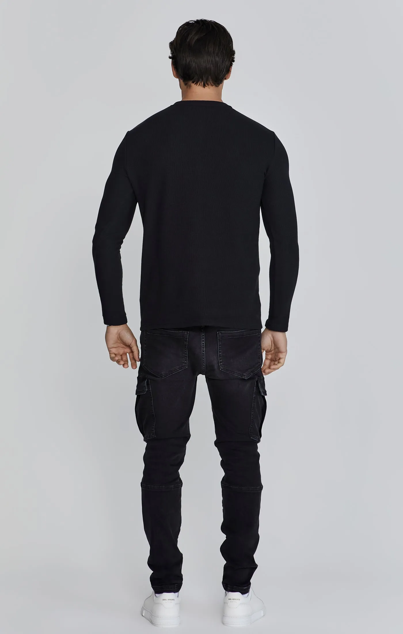 Black Henley T-Shirt sold by Siksilk product image thumbnail 5