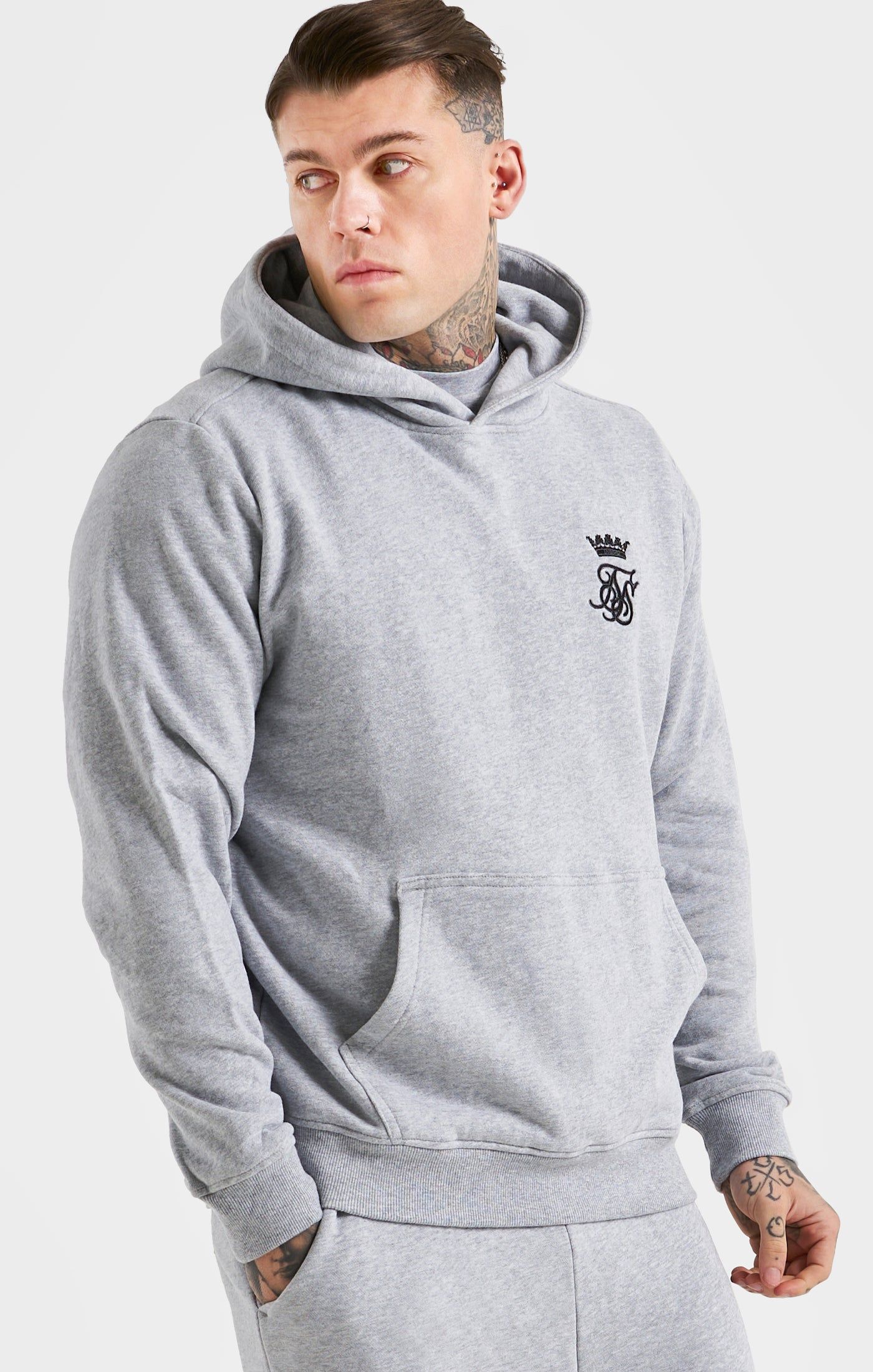 Messi x SikSilk Grey Fleece Overhead Hoodie sold by Siksilk