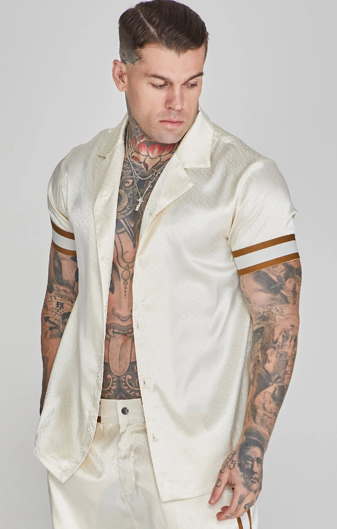 Ecru Resort Shirt sold by Siksilk